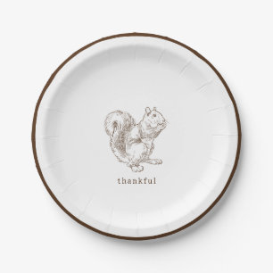 Assiettes En Carton Russe minimaliste Thanksgiving Brown
