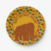 Rust & Gold Cartoon Wooly Mammoth Personnalisé
