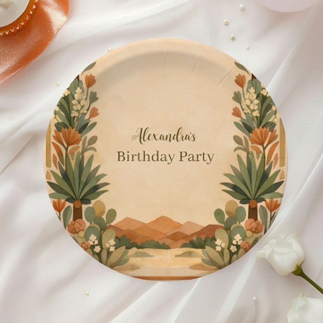 Assiettes En Carton Rustic Desert Florals Birthday (Créateur téléchargé)