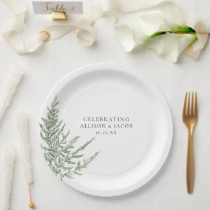 Assiettes En Carton Rustic Elegance Watercolor Mariage