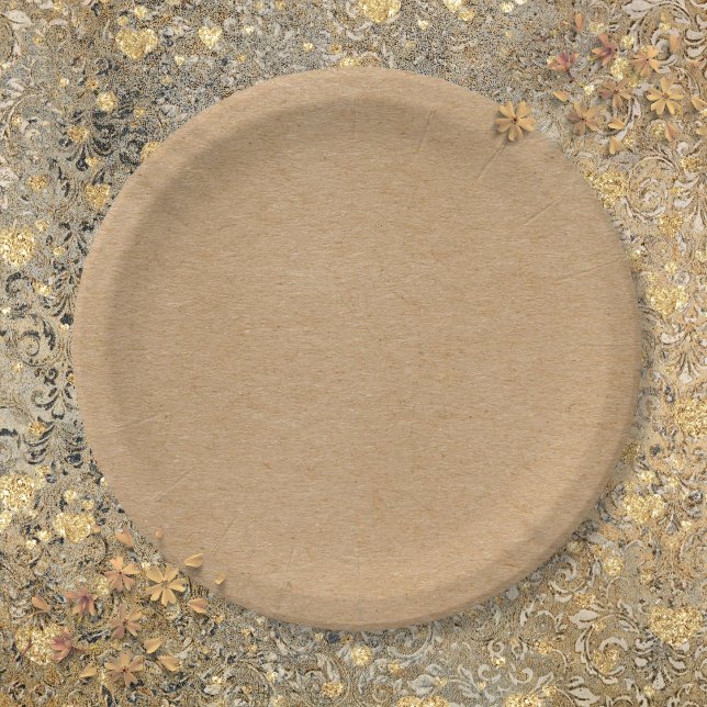 Assiettes En Carton Rustic Kraft Simple Stylish Boho (Rustic Kraft Simple Stylish Boho Paper Plates)