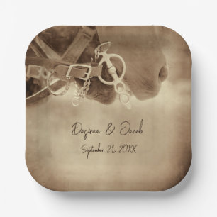 Assiettes En Carton Rustique Western Brown Horse Mariage