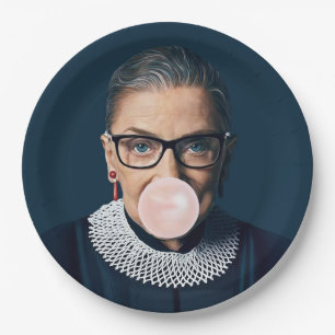 Assiettes En Carton Ruth Bader Ginsburg souffler rose bulle gomme