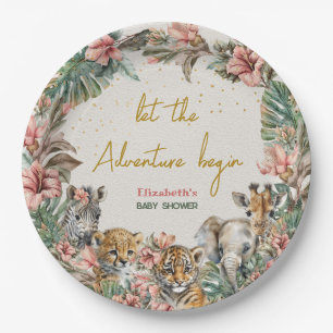 Assiettes En Carton Safari Animal Aventure Commencer Baby Boy Douche