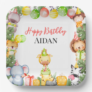 Assiettes En Carton Safari Animaux Fête Enfants