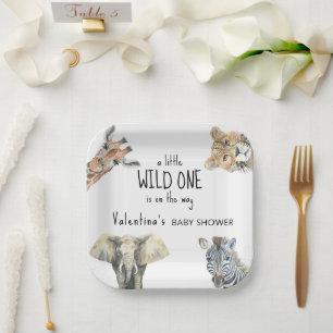 Assiettes En Carton Safari Animaux Sauvages Baby Shower