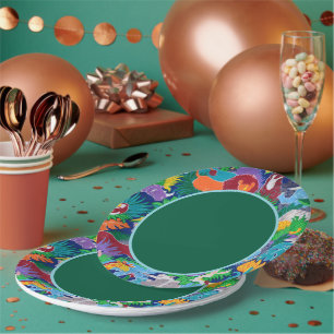 Assiettes En Carton Safari Appelant tous les animaux de fête colorés