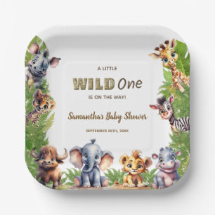 Assiettes En Carton Safari Baby shower sauvage une jungle