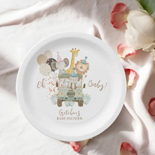 Assiettes En Carton Safari Camion Jungle Animaux Boho Baby shower