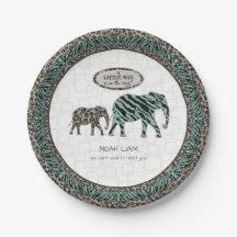 Safari Elephants Petit Homme Baby Boy Zebra Douche