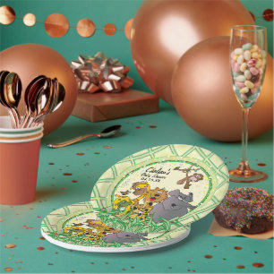 Assiettes En Carton Safari Jungle Baby Animaux - Baby shower