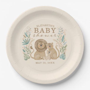 Assiettes En Carton Safari Jungle Lion Garçon Baby Shower