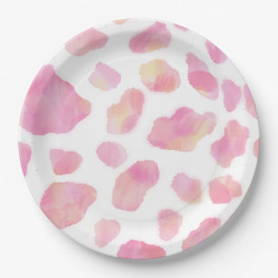 Assiettes En Carton SAFARI ROSE - plaque à papier d'empreinte de