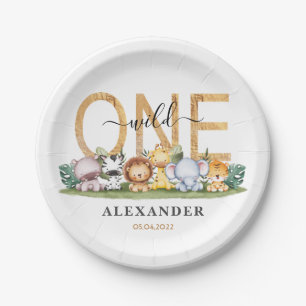 Assiettes En Carton Safari Wild Une plaque de papier d'anniversaire