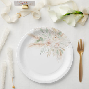 Assiettes En Carton Sage Green Tropical