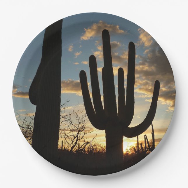 Assiettes En Carton Saguaro Sunset II Arizona (Devant)