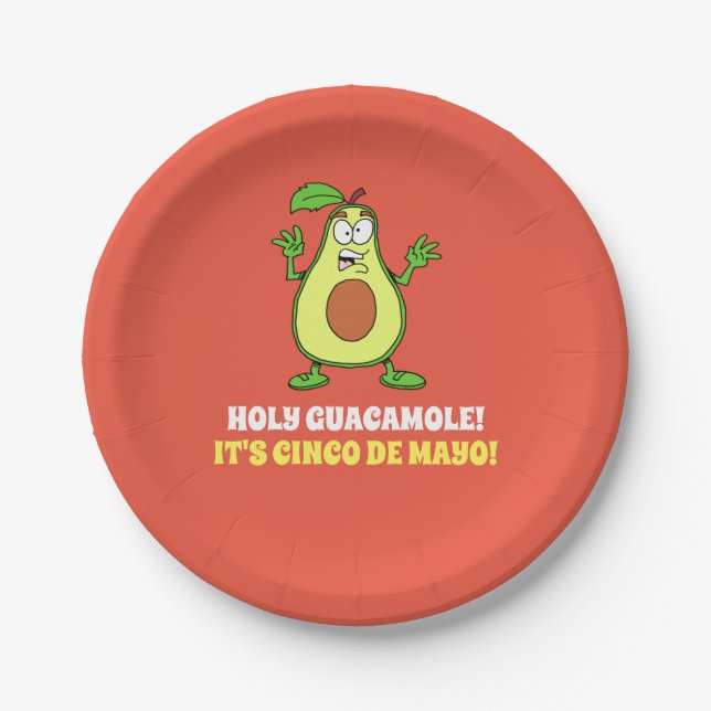 Assiettes En Carton Saint Guacamole C'est Cinco De Mayo Avocado (Devant)