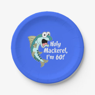Assiettes En Carton Saint-Maquereau I'm 60 Blue 60th Party Plates
