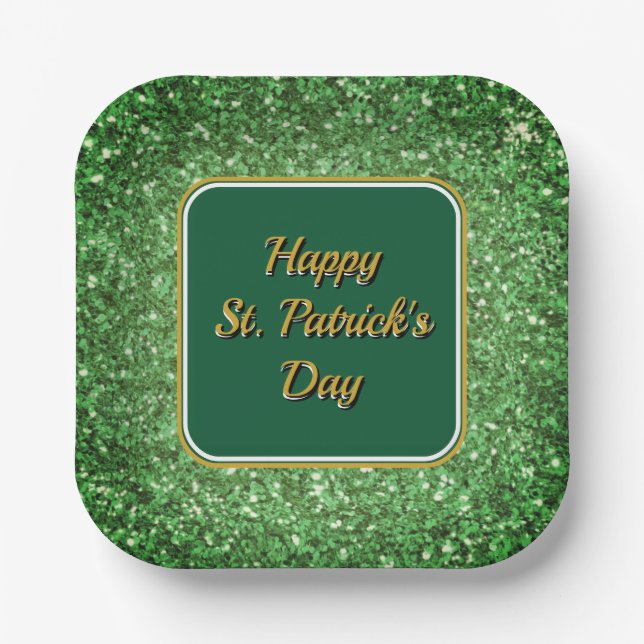 Assiettes En Carton Saint Patrick’s day scintillant parties scintillan (Recto)