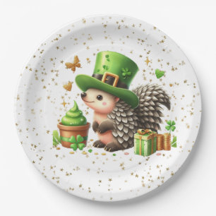 Assiettes En Carton Saint Patrick's Day Lucky Hedgehog