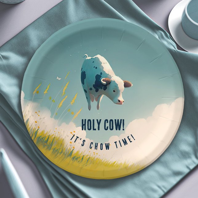 Assiettes En Carton Saint Vache son heure de Chow Anniversaire Plaques (Créateur téléchargé)
