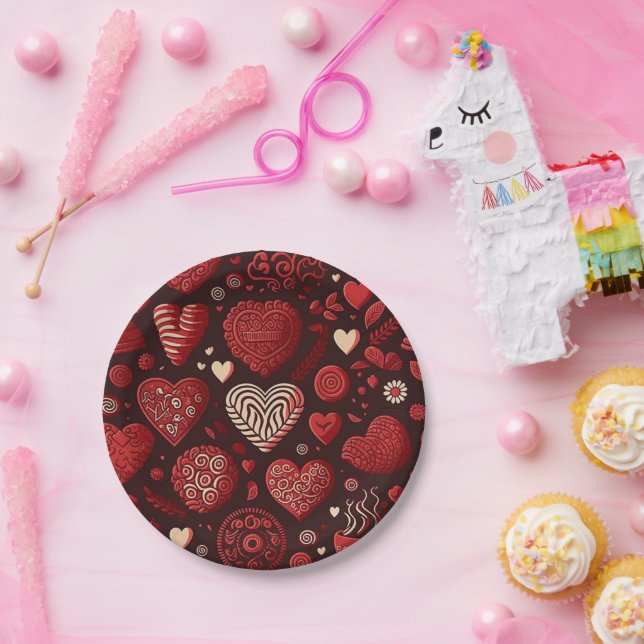 Assiettes En Carton Saint Valentin (Fête)