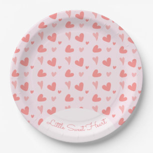 Assiettes En Carton Saint-Valentin Coeurs rose Peach Anniversaire