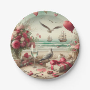 Assiettes En Carton Saint-Valentin côtière/nautique