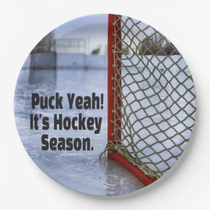 Assiettes En Carton Saison de hockey glace froid drôle Humour canard