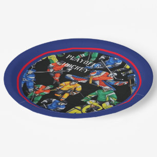 Assiettes En Carton Saison de hockey sur glace Hockey