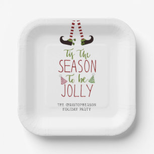 Assiettes En Carton SAISON D'Elfe Noël POUR ÊTRE JOLLY Personnalisé Pa
