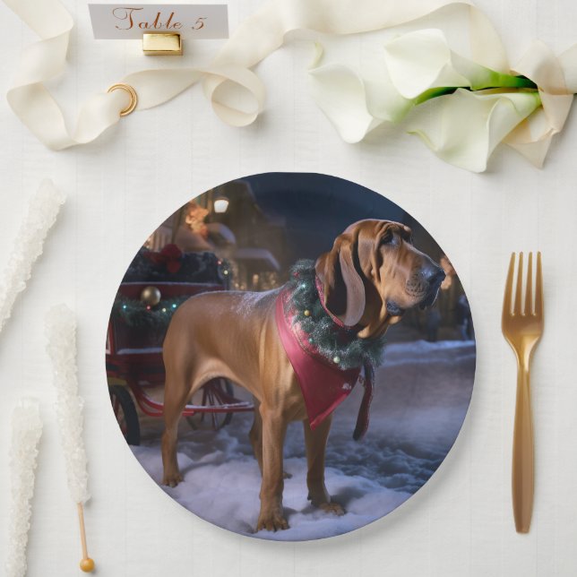 Assiettes En Carton Saison Festive de Noël de Bloodhound (Mariage)