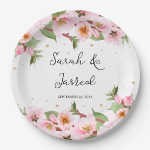 Assiettes En Carton Sakura Japonaise Fleur de cerisier asiatique
