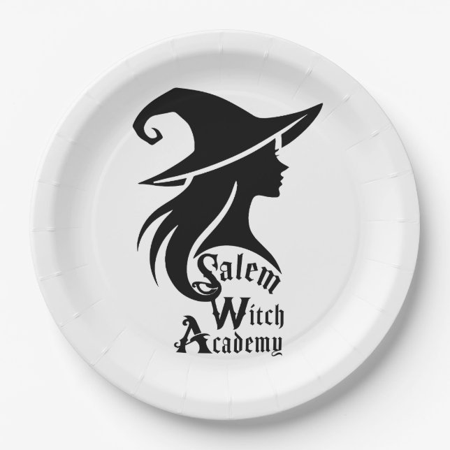 Assiettes En Carton Salem Witch Academy Wiccan sorcières fête d'Hallow (Devant)