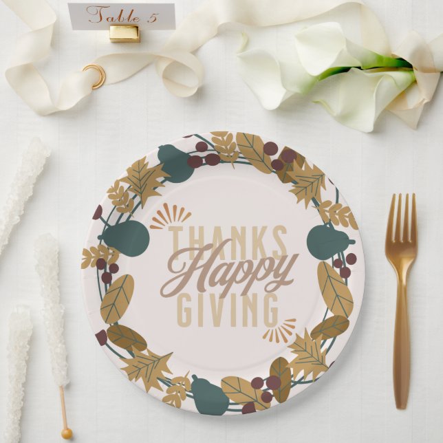 Assiettes En Carton Salle de bain moderne Thanksgiving (Mariage)