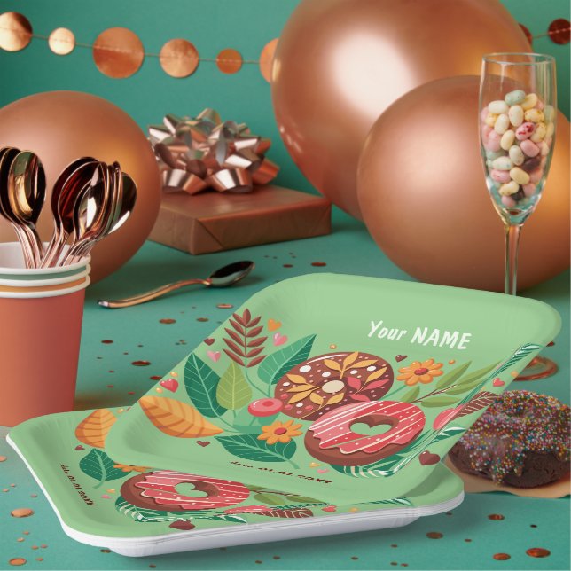 Assiettes En Carton Salle de classe Saint-Valentin Fleur de beigne Per (Multi)