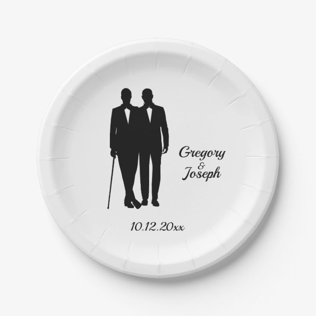 Assiettes En Carton Salles Mariages gays (Devant)