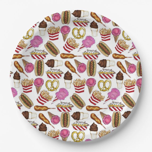 Assiettes En Carton Salon d'Etat Carnaval Nachos Cotton Candy (Devant)