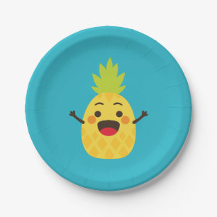Assiettes En Carton Salut les amis ! Illustration d'ananas