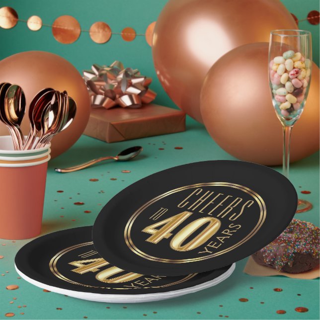 Assiettes En Carton Salutations jusqu'à 40 ans (Multi)