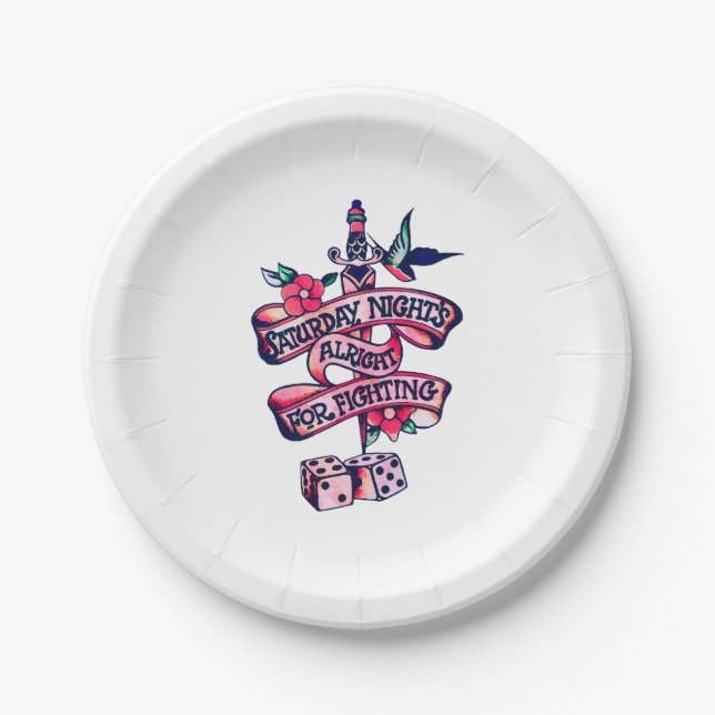 Assiettes En Carton Samedi soir, ça va pour combattre (Devant)