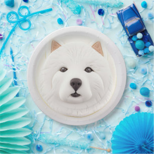 Assiettes En Carton Samoyed Chien 3D Inspiré