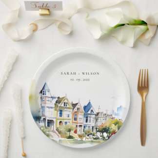 Assiettes En Carton San Francisco Painted Ladies Landscape Wedding