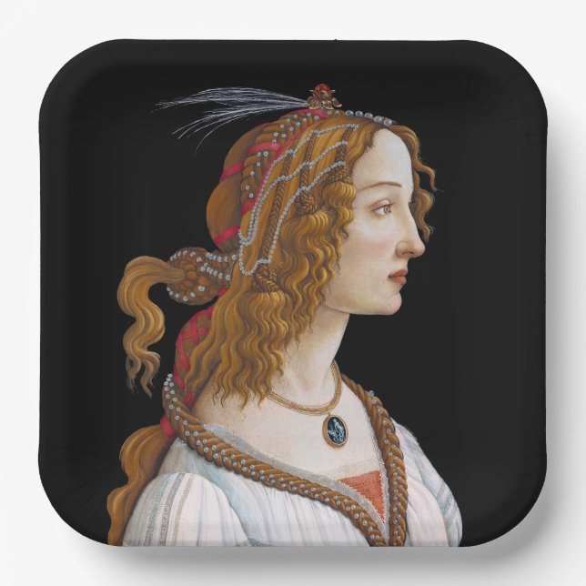 Assiettes En Carton Sandro Botticelli - Portrait de Simonetta Vespucci (Recto)