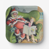 Santa Claus 1896 plaques en papier de vacances