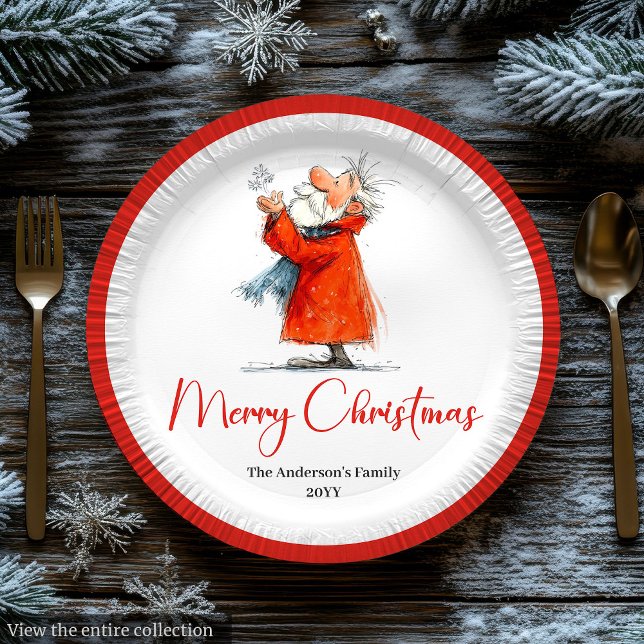 Assiettes En Carton Santa Claus Humor Stylish Christmas Paper Plates (Santa Claus Humor Stylish Christmas Paper Plates

)