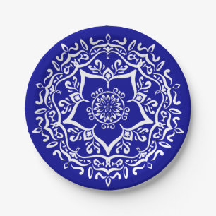 Assiettes En Carton Sapphire Mandala