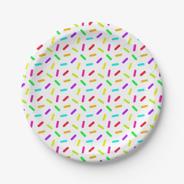 Assiettes En Carton Saupoudrer Motif coloré personnalisé (Devant)