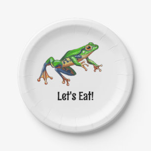 Assiettes En Carton Sauter sur la grenouille Anniversaire