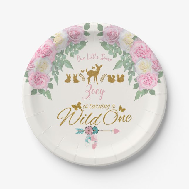 Assiettes En Carton Sauvage - premier anniversaire (Devant)